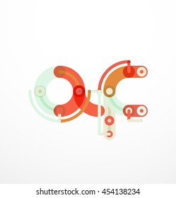 Linear initial letters, logo branding concept, cartoon funny style