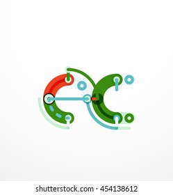 Linear initial letters, logo branding concept, cartoon funny style