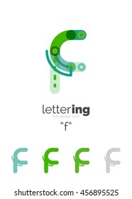 Linear initial letters, logo branding concept, cartoon funny style
