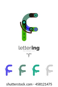 Letras iniciales lineales, concepto de marca de logotipo, estilo divertido de dibujos animados
