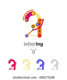 Lineare Anfangsbuchstaben, Logo-Branding-Konzept, Cartoon-lustiger Stil