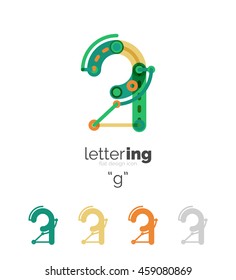 Linear initial letters, logo branding concept, cartoon funny style