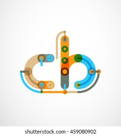 Linear initial letters, logo branding concept, cartoon funny style