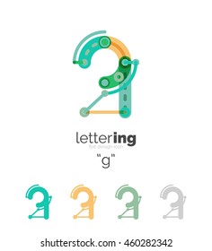 Linear initial letters, logo branding concept, cartoon funny style