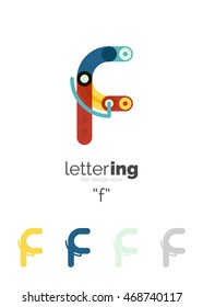 Letras iniciales lineales, concepto de marca de logotipo, estilo divertido de dibujos animados