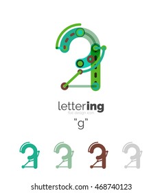 Linear initial letters, logo branding concept, cartoon funny style