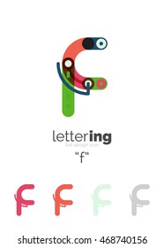 Linear initial letters, logo branding concept, cartoon funny style