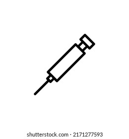 Diseño de icono de inyección lineal aislado en fondo blanco