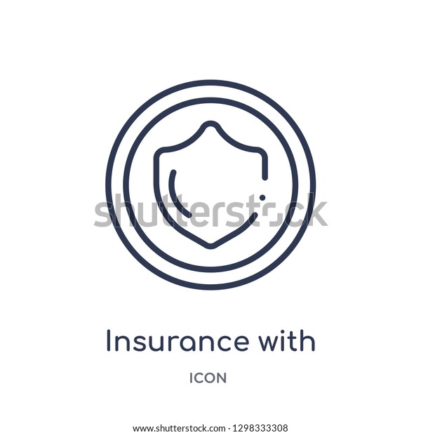Linear\
insurance with a button icon from General outline collection. Thin\
line insurance with a button icon isolated on white background.\
insurance with a button trendy\
illustration