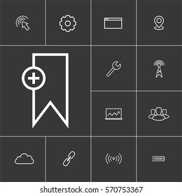 Linear internet icons set. Universal internet icon to use in web and mobile UI. 