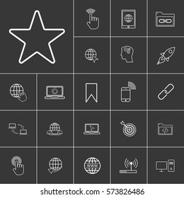 Linear internet icons set. Universal internet icon to use in web and mobile UI. Internet icons sign.