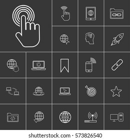 Linear internet icons set. Universal internet icon to use in web and mobile UI. Internet icons sign.