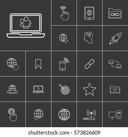 Linear internet icons set. Universal internet icon to use in web and mobile UI. Internet icons sign.