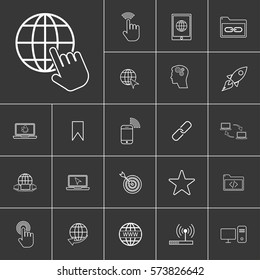Linear internet icons set. Universal internet icon to use in web and mobile UI. Internet icons sign.