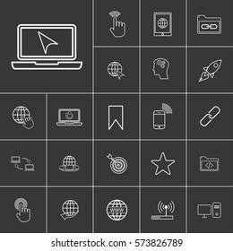 Linear internet icons set. Universal internet icon to use in web and mobile UI. Internet icons sign.