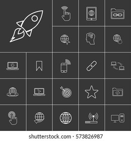 Linear internet icons set. Universal internet icon to use in web and mobile UI. Internet icons sign.
