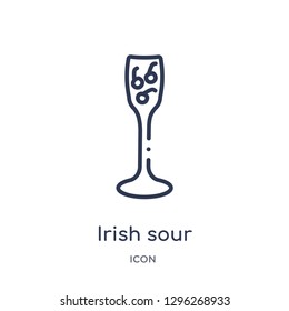 Linear irish sour icon from Drinks outline collection. Thin line irish sour icon vector isolated on white background. irish sour trendy illustration