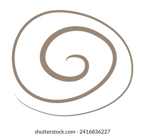 Linear isolated irregular spiral on white background. Vector Simple icon drawing for Logo Design, Card. Line Art Illustration.