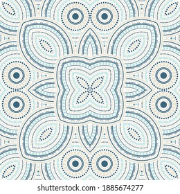 Linear italian maiolica tile seamless rapport. Ethnic geometric vector elements. Fabric print design. Stylized italian mayolica tilework infinite pattern. Floor decor graphic design.