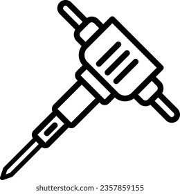 Linear jackhammer icon as an editable outline for your design