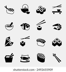 LINEAR JAPANESE RESTAURANT ICON SET