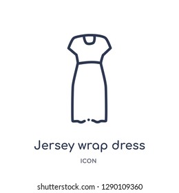 Linear jersey wrap dress icon from Clothes outline collection. Thin line jersey wrap dress vector isolated on white background. jersey wrap dress trendy illustration