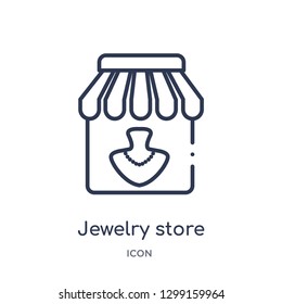 Linear jewelry store icon from Luxury outline collection. Thin line jewelry store icon isolated on white background. jewelry store trendy illustration