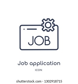Linear job application icon from Human resources outline collection. Thin line job application icon isolated on white background. job application trendy illustration