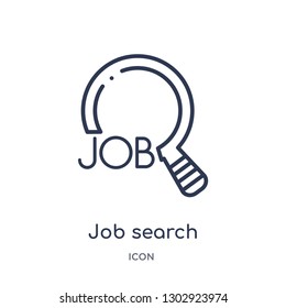 Linear job search icon from Human resources outline collection. Thin line job search icon isolated on white background. job search trendy illustration