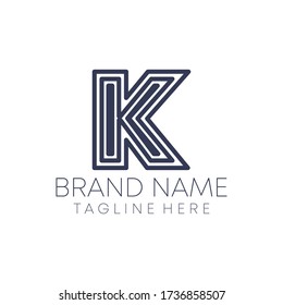 Linear k letter vector Font for Title, Header, Lettering, Logo.