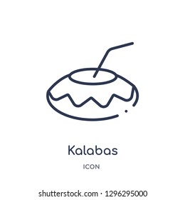 Linear kalabas icon from Culture outline collection. Thin line kalabas icon vector isolated on white background. kalabas trendy illustration