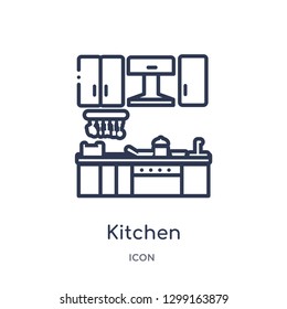 Linear kitchen icon from Kitchen outline collection. Thin line kitchen icon isolated on white background. kitchen trendy illustration