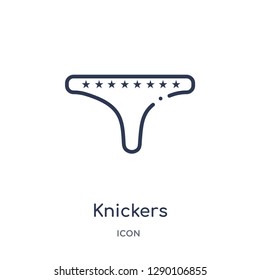 Linear knickers icon from Clothes outline collection. Thin line knickers vector isolated on white background. knickers trendy illustration