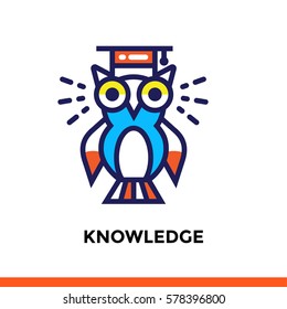 Linear KNOWLEDGE icon for education. Pictogram in outline style. Vector modern flat design element for mobile application and web design 