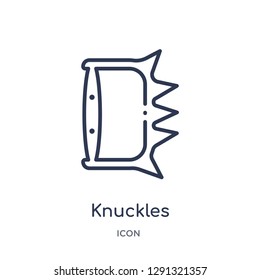 Linear knuckles icon from Asian outline collection. Thin line knuckles vector isolated on white background. 