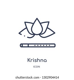 Linear krishna janmashtami icon from India outline collection. Thin line krishna janmashtami icon isolated on white background. krishna janmashtami trendy illustration