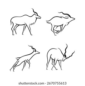 Linear Kudu Vectors Animals Art