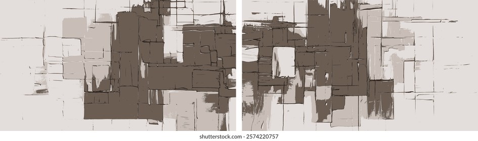 Linear Labyrinths in Neutral Hues. Exploring Abstract Depth, Geometric Grids, and the Dance Between Texture and Shadow Across Layers of Form