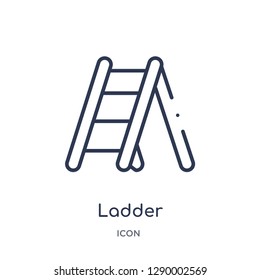Linear ladder icon from Construction tools outline collection. Thin line ladder vector isolated on white background. ladder trendy illustration