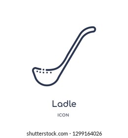 Linear ladle icon from Kitchen outline collection. Thin line ladle icon isolated on white background. ladle trendy illustration