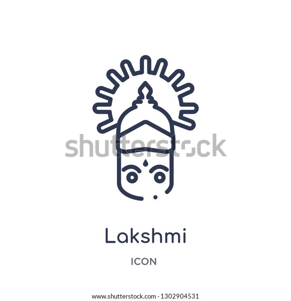 Linear Lakshmi Icon India Outline Collection Stock Vector (Royalty Free ...