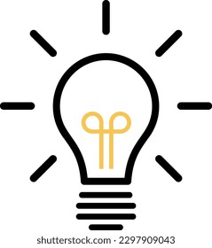 Icono de lámpara lineal como concepto de generación de ideas, nueva visión y pensamiento