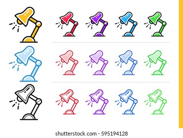 Linear LAMP icon for education. Vector line icons suitable for info graphics, print media and interfaces 