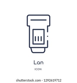 Linear lan icon from Electrian connections outline collection. Thin line lan icon vector isolated on white background. lan trendy illustration