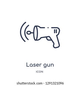 Linear laser gun icon from Astronomy outline collection. Thin line laser gun vector isolated on white background. 