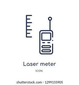 Linear laser meter icon from Measurement outline collection. Thin line laser meter icon isolated on white background. laser meter trendy illustration