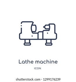 Linear lathe machine icon from Industry outline collection. Thin line lathe machine icon isolated on white background. lathe machine trendy illustration