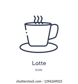 Linear latte icon from Drinks outline collection. Thin line latte icon vector isolated on white background. latte trendy illustration