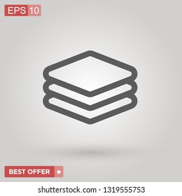Linear layer icon vector. Layers sign on isolated background. Layers icon for web and app