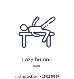 Linear lazy human icon from Feelings outline collection. Thin line lazy human icon vector isolated on white background. lazy human trendy illustration